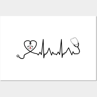 'Nurse Stethoscope Heartbeat' Awesome Nurse Gift Posters and Art